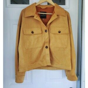 Bagatelle Collection Mustard Orange Soft Jacket Button Fall Women's Size Medium